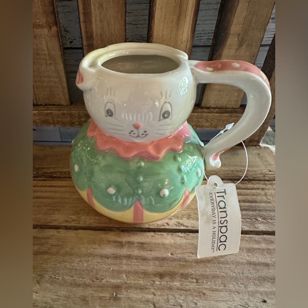 JOHANNA PARKER Transpac Easter Dottie Bunny Rabbit Mug Decor